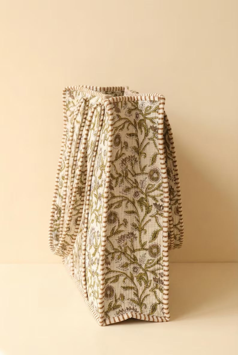 Bohounique Green Quilted Tote