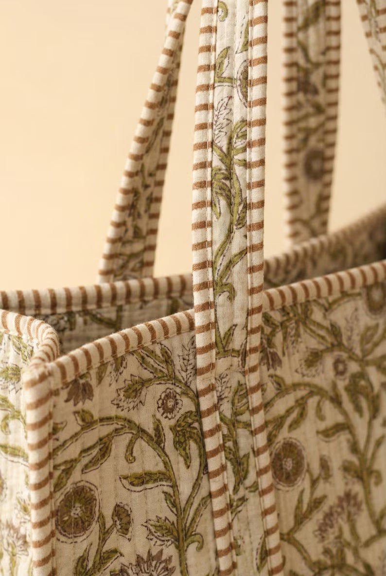 Bohounique Green Quilted Tote