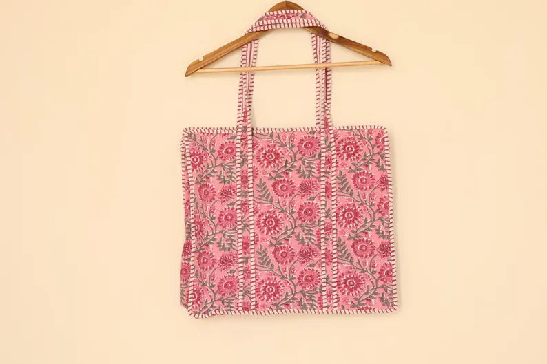 Blush Bloom Quilted Tote