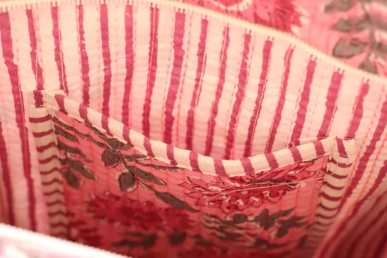 Blush Bloom Quilted Tote