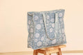 Azure Bloom Quilted Tote